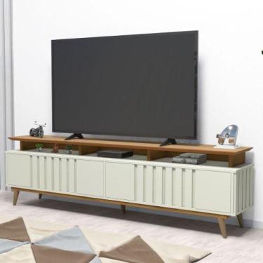Imagem de Rack Para TV até 72" 4 Portas Freijó/Off White Ilhabela Avelan Móveis