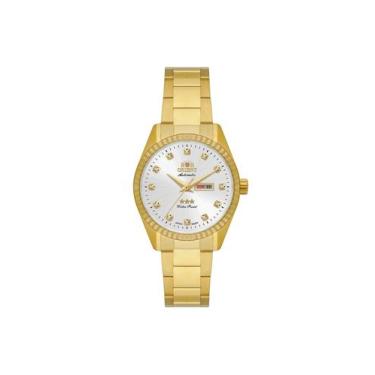 Imagem de Relogio orient automatico prata metal dourado nh6gg007 s1kx, DOURADO