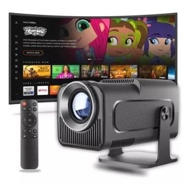 Imagem de Projetor HY320 Android 1 390 ANSI 4K Bluetooth WiFi HDMI com Pilha Inc