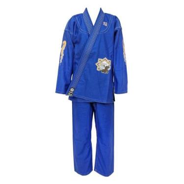 Imagem de Kimono Jiu Jitsu Shiroi Drangon Infantill, Azul, M3