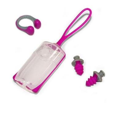 Imagem de Kit Clips Protetores P/ Ouvido E Nariz Aqua Sphere, Rosa, Cinza