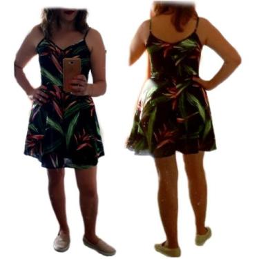 Imagem de Vestido Estampado VERÃO  Acinturado Feminino - Fera Felina, Preto, GG