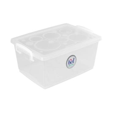 Imagem de Ordene - Caixa Organizadora de 4 Litros com Travas, Cor Cristal, Linha Bel, Ordene