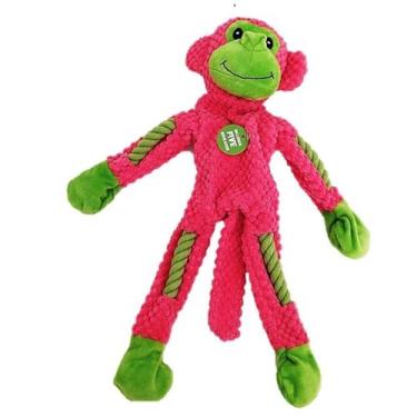 Imagem de Brinquedo Mordedor Pet Macaco Pelúcia Sonoro c/ corda Pawise, Pink