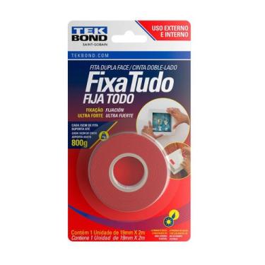 Imagem de Fita Dupla Face 19mm x 2m Fixa Tudo Interior/Exterior Tekbond