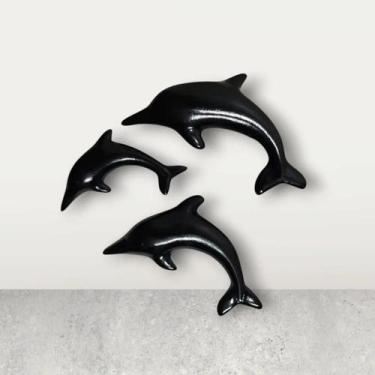 Imagem de Trio de Golfinho de Cerâmica Pendurar Parede Black Halloween - Decore 