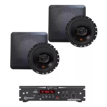 Imagem de Kit Amplificador Ths 1000 Taramps  2 Arandela 6TRFX55 Preta Quadrada