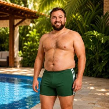 Imagem de Sunga Boxer Masculina Adulto Plus Size Liso Box Tamanho Grande Forrada