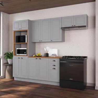 Imagem de Cozinha Modulada 4 Peças Torre Quente Balcão com Tampo 2 Aéreos 100% M