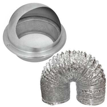 Imagem de Kit Saída Coifa Exaustor Tramontina Tampa Exaustor Inox com Duto Flexível 2 Metros Inox