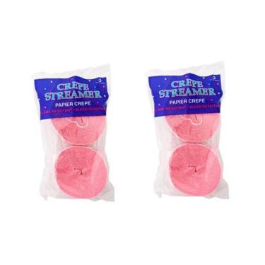 Imagem de DENNECREPE Pink Crepe Paper Streamers 2 Rolls 145 ft Total - Made in USA!