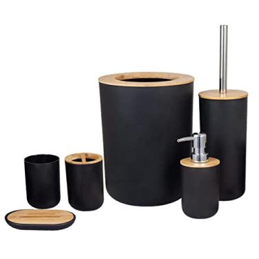 Imagem de homozy Conjunto de Acessórios de de 6 Peças - Copo, Porta-escovas, Saboneteira, Lixeira,