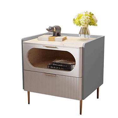 Imagem de jinyi2016SHOP Mesas Laterais de Cama Mesa de Cabeceira para Quarto Instalação Sem Madeira Armário Cabeceira Armário Ardósia Mesas de Cabeceira para Quarto (Cor: 05, Tamanho: 15,6"/40 cm)