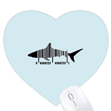 Imagem de Mouse pad de borracha Shark Ocean Bar Code Art Deco Fashion Heart Tapete de jogo escritório
