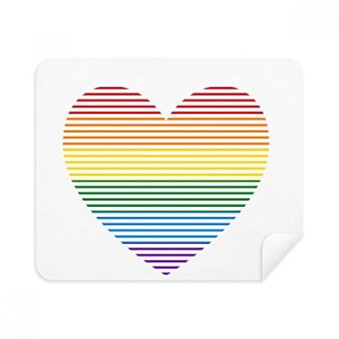 Imagem de Pano de limpeza de tela Rainbow Gay com coração LGBT 2 peças de tecido de camurça