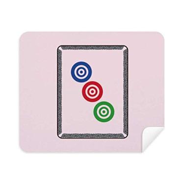 Imagem de Pano de limpeza Mahjong Circle Dots 3 Tile Pattern Cleaner, 2 peças, tecido de camurça