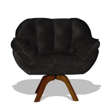 Imagem de Poltrona Giratória Miami Suede Base de Madeira - SSX Multicoisas