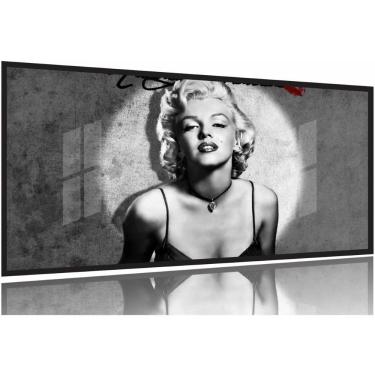 Imagem de Quadro Decorativo Marilyn Moroe sala quarto 130x60 Moldura Preta 2x2