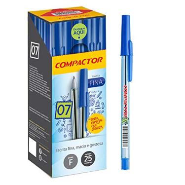 Imagem de Caneta Esferográfica, Compactor 01533-AZ, Azul, 0.7 mm, Pacote de 25