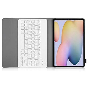 Imagem de Teclado Bluetooth, teclado USB ultra fino portátil sem fio com capa de suporte de couro PU, para tablet Samsung tab s7 2020 T870/T875 (ouro rosa)