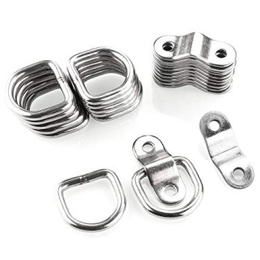 Imagem de CenterZ Pacote com 12 anéis de amarrar com suportes de montagem, ponto de âncora de aço inoxidável resistente, suporte de superfície de 1/4" para caminhão de reboque, carga de carga, caminhão e barco