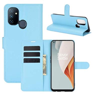 Imagem de YUNCHAO Caixa de telefone Para OnePlus Nord N100 Litchi Texture Horizontal Flip Case Protetora com Slots & Card Slots & Carteira capa para celular