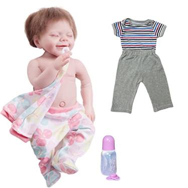 Imagem de Boneca Reborn Original,bebe Reborn Silicone,de Corpo Inteiro De Vinil Macio E Silicone De 22 Polegadas Bebe Adormecidas Reborn Silicone Realista 6 Tipos De Roupas,Conjunto de roupas 3,Menino