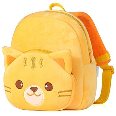 Imagem de Mochila Infantil, VASCHY Mochila para Meninos e Meninas Fofos Animais de Pelúcia Pequena Mochila para Creche para Crianças, Gato