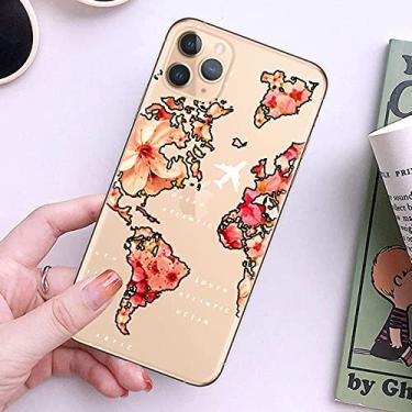 Imagem de Capas de telefone TPU macias de viagem mapa do mundo para iphone 13 12 pro xs max xr 7 8 plus 6s capa de avião para iphone 11 se2020 coque, f, para iphone xr