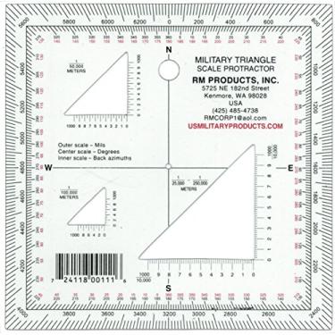 Imagem de RM43 Transferidor Triangular Militar da RM PRODUCTS, Régua de Plástico, 0,02 Libras
