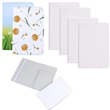 Imagem de Haomian 4 peças de capas para passaporte de sublimação DIY, couro PU, bloqueio RFID, preto, unissex, estilo minimalista, 5 compartimentos, 3 compartimentos para cartão, bolso para cartão de embarque