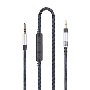 Imagem de Cabo de substituição de áudio compatível com Bose QC25, QC35 II, QC35, cabo de áudio com microfone em linha e controle remoto de volume, Grey-Android-3.5mm
