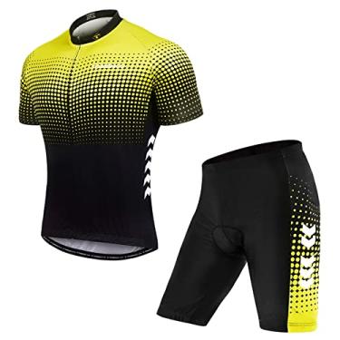 Imagem de Tingpai Conjunto de ciclismo de ciclismo de terno curto de verão masculino com 5D acolchoado shorts de ciclismo de secagem rápida respirável conjunto de jersey de ciclismo pa ciclismo espo vo ao ar
