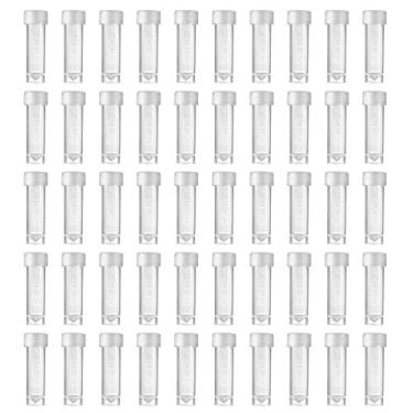 Imagem de Eowpower 50 peças 5 ml frasco de amostra de plástico tubos de teste de armazenamento para laboratório