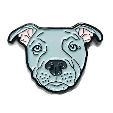 Imagem de Broche de lapela esmaltado para amantes de cães da raça American Bully Pit Bull Terrier da Blue Pitbull, Esmalte