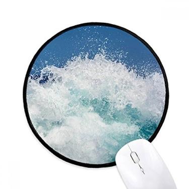 Imagem de Tapete de mouse para computador com imagem de ondas do mar da ciência natureza oceano água mar tapete redondo para computador