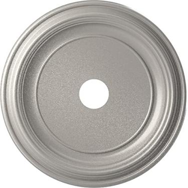 Imagem de Ekena Millwork Medalhão de teto de PVC termoformado tradicional CMP22TRASV (serve para toldos de até 33 1/2"), prata metálica texturizada
