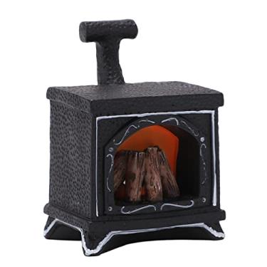 Imagem de Lanterna de lareira LED, estátua de lareira em miniatura de longa duração requintado acabamento resina material para decoração de mesa