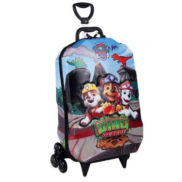 Imagem de Mochila 3D de Rodinhas Infantil - Patrulha Canina - Dino Rescue - Maxtoy