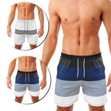 Imagem de Kit 2 Bermudas Shorts Masculina Agua Tactel Academia Praia - Canal Sur