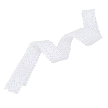 Imagem de Fita de renda, fita de renda marfim fita de casamento verde sálvia para cestas de presente para escadas (branca)