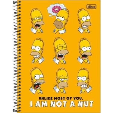 Imagem de Caderno Espiral Capa Dura Universitário 10 Matérias Simpsons 160 Folha