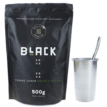 Imagem de COPO DE TERERÉ ALUMÍNIO + BOMBA DE TERERÉ INOX + BLACK ERVA 500G (Menta e Boldo)