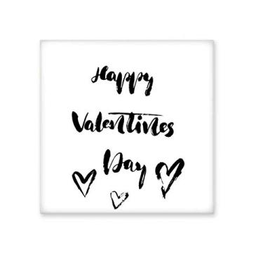 Imagem de Pedra de parede de banheiro brilhante com citação de coração Happy Valentine