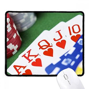Imagem de Tapete de borracha para jogos de pôquer da Flush Hearts com bordas costuradas