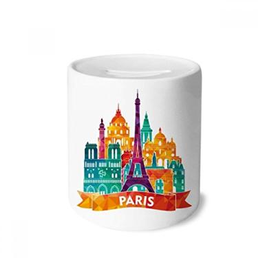 Imagem de DIYthinker Castelo de Paris, França, Torre Eiffel, caixa de dinheiro, porta-moedas de cerâmica, presente de cofrinho