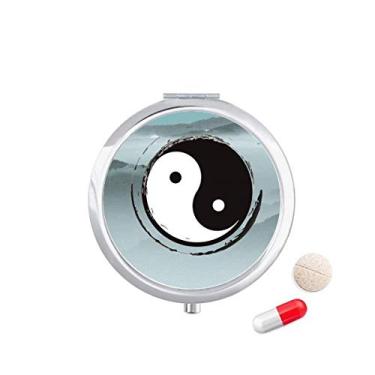 Imagem de China Taichi Oito Diagrama Mountain Pill Case Pocket Medicine Storage Box Dispenser Recipiente