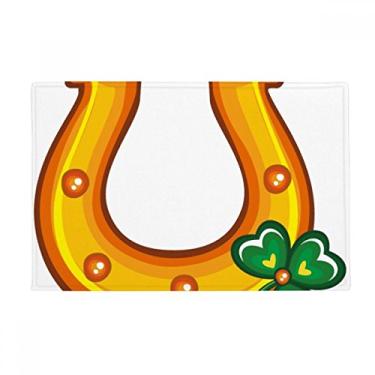 Imagem de DIYthinker Clover U Type Iron Ireland St Patrick's Day Tapete antiderrapante para porta de banheiro