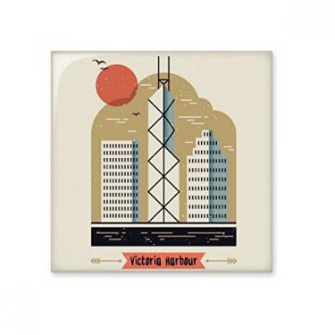 Imagem de Azulejo de cerâmica Hong Kong Victoria Harbour decalque brilhante pedra adornada tijolo vitrificado