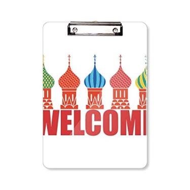 Imagem de Welcome to Russia Cathedral Buiding prancheta pasta bloco de escrita placa de apoio A4